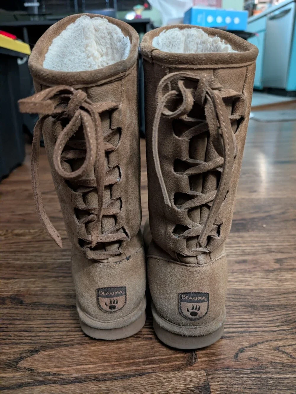 Bearpaw Phylly Boots Womens Suede Mid Calf Lace Up